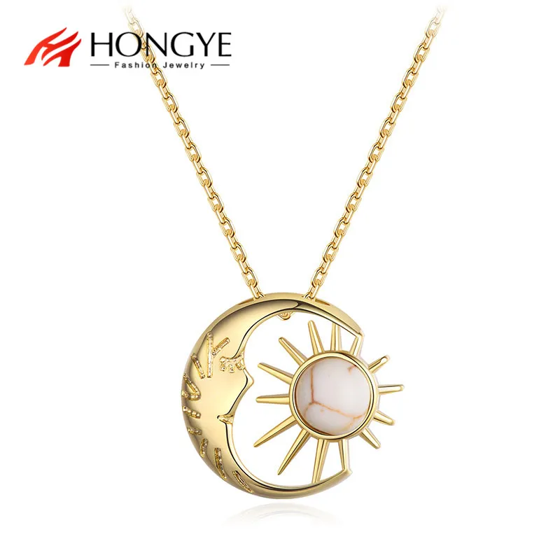Новинка модное ожерелье HONGYE с цепочкой из звеньев Луны и солнца в форме цветения