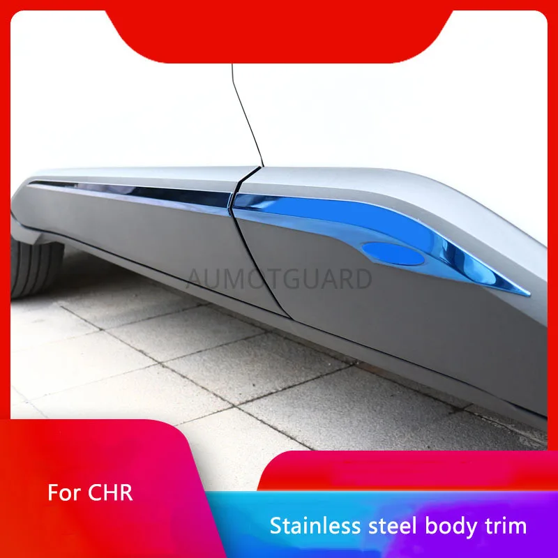 

For Toyota CHR Body Trim Strip Door Bumper Strip Door Edge Bright Strip Exterior Decoration Side Skirt Stainless Steel