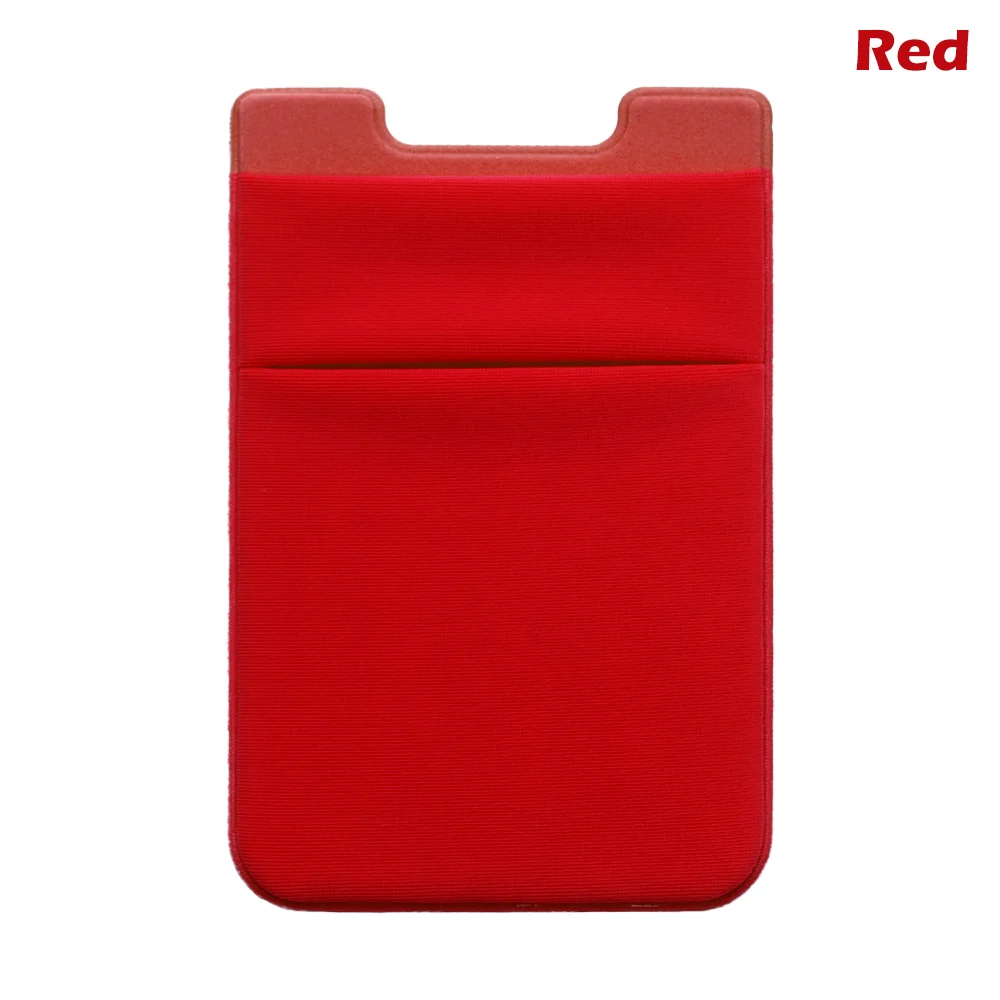 red Новинка, 1 шт., унисекс, Модный Эластичный кошелек для мобильного телефона, держатель для сотового телефона, чехол, лайкра, клейкая наклейка, карман, кредитный ID держатель для карт - Цвет: red