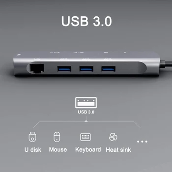 

10-in-1 Type C to HDMI VGA USB Hub Adapter Converter TF Card Reader for Laptop PC Computer JHP-Best