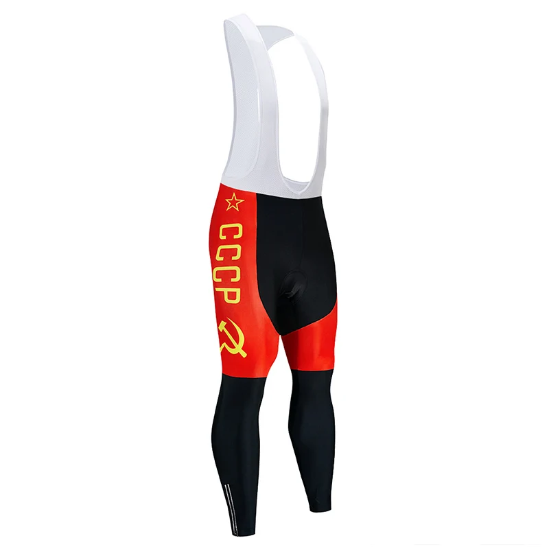 CCCP Велоспорт Джерси 9D Bib набор MTB Униформа красная Мужская одежда для велосепидистов Зимняя Термальная флисовая велосипедная Одежда для велоспорта