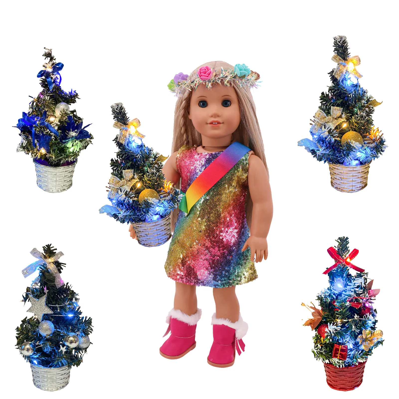 Dollhouse Accessories DIY Christmas Tree 20Cm Mini Pine Tree for 18Inch Doll Reborn Home Decor Christmas Decoration Kids Gift подгузники детские умные pine smart 2 mini 5 8 кг 24 шт