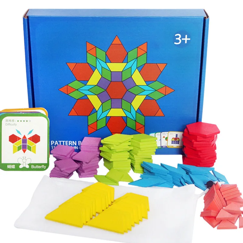 

155pcs Jigsaw Puzzle For Children Kids Tangram Wooden Jigsaw Puzzle Wood Montessori Educational Toys For Children Learning Toys