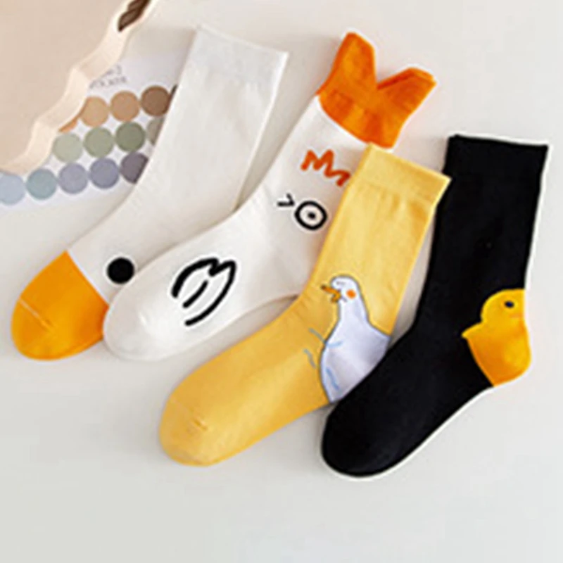 

2020 Spring And Summer New Breathable All-match Japanese Cartoon Fashion Women's Socks In Tube Cotton Socks