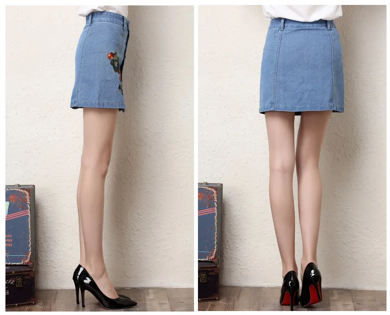 slim fit SZ.WENSIDI 1  Denim Skirt Plus Size Lady Blue Black Skirts Women Short Skirt with Buttons High Waist Knee Length Split Fashion ksubi jeans