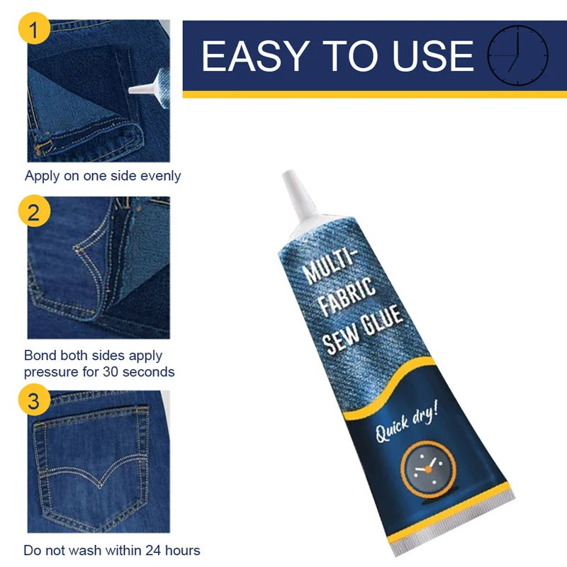 

Fast Dry Fabric Glue Non-Stitches Sew Repair Adhesive DIY Sewing Bonding Tools for Most Fabrics Materials Adhesives Glue 50g