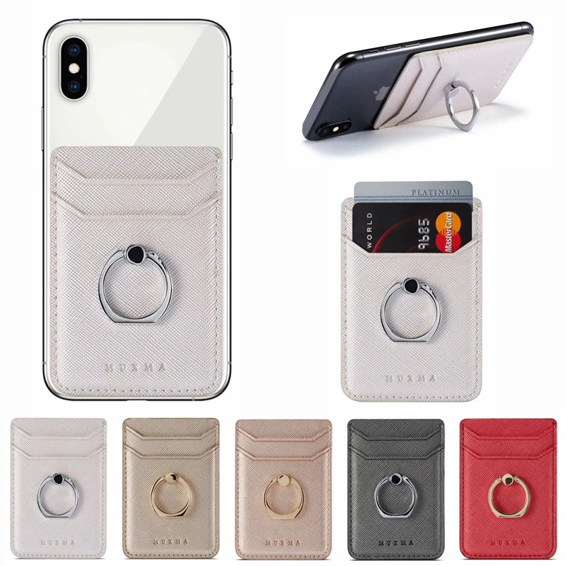 Luxury-Leather-Mobile-Phone-Wallet-Sticker-For-iPhone-11-X-XS-Max-Ring-Holder-Pocket-Card (4)