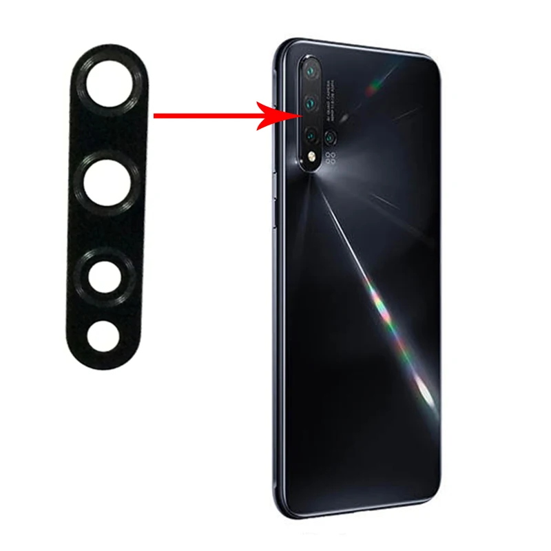 100 шт/партия объектив задней камеры для huawei Nova 5 5i 5 Pro 5i Pro стекло задней камеры с клейкой Замена ленты части