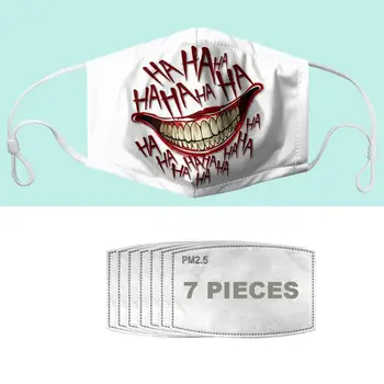 

NOISYDESIGNS Smile Printing Reusable Breathable Face Mask 7pcs Filters with Earloop Anti-dust Protection Mouth Mask Washable
