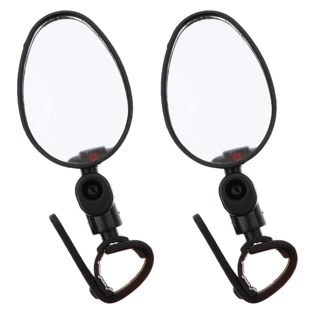 2Pc Universal 360 Rotation Bike Bicycle Handlebar Wide Angle Rearview Mirror