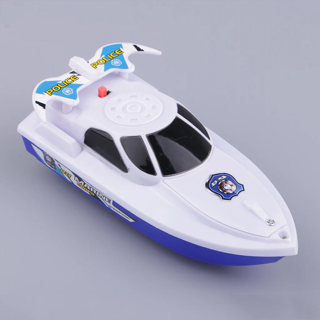 Battery Operated 6 Inch Water Boat Toy for Baby Kids Bath Bathtub Bathtime Swimming Pool Fun Toy Birthday Gift - White
