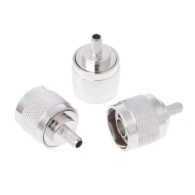 

10Pcs N Male Plug Crimp RG58 RG142 LMR195 RG400 Coaxial Cable Straight Connector