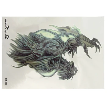 

Temporary Tattoo Large 3D Dragon Head Waterproof Removable Arm Leg Body Sticker