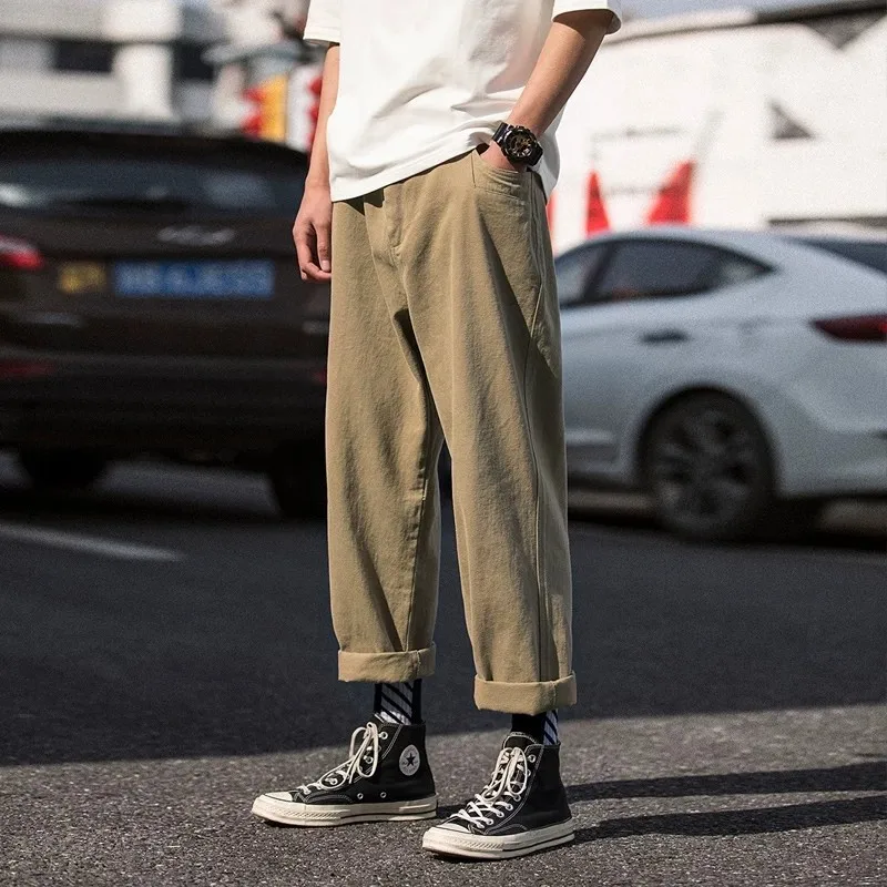

New Style Popular Brand Loose Pants Men's Straight-Cut Loose-Fit Japanese-style Hip Hop Casual Athletic Pants Bib Overall Men's