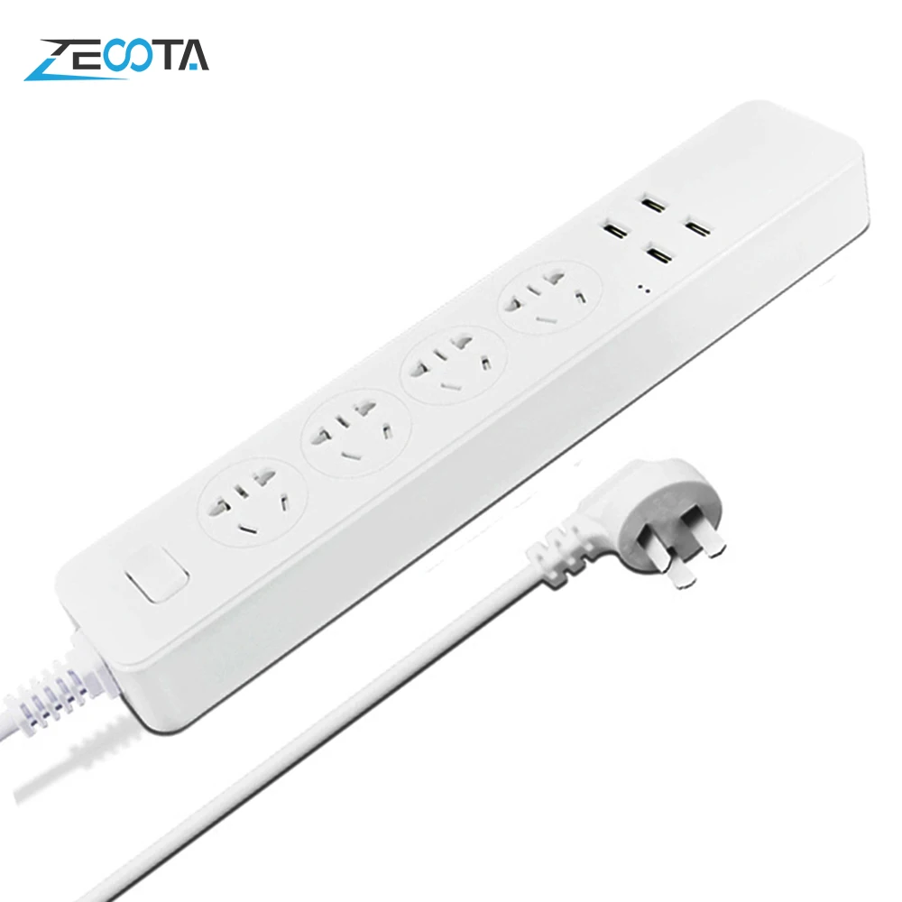 

Multi Power Strip Surge Protector AU Outlets Plug Socket with 4 USB Fast Charging Adapter Electrical Switch 1.8m Extension Cord