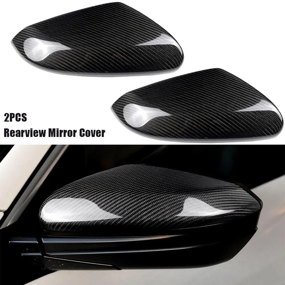 

2pcs Rearview Mirror Cover Protective Carbon Fiber Easy Install Molding Trim Durable Exterior Side Black Left Right For Civic