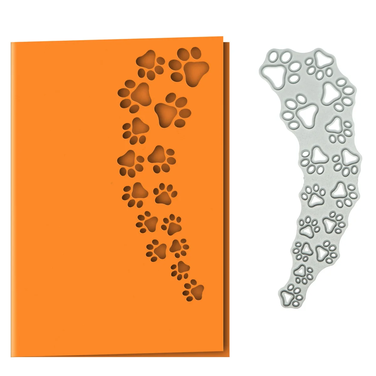 CuteDogCatFootprintPatternArcsMetalCuttingDiesScrapbooking