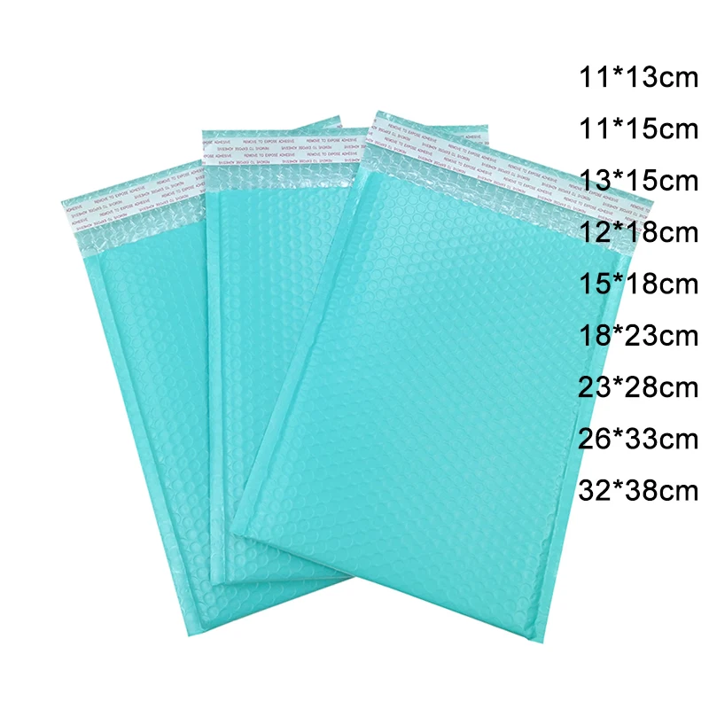 10pcs 000 4x8inch Teal Poly Bubble Mailer Padded Envelope Self Seal