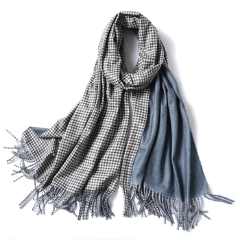 

Cashmere Scarf Women Brand Designer Winter Neck Warm Scarves Two-sided Tassels Blanket Solid Plaid Pashmina Thick Shawls Wraps