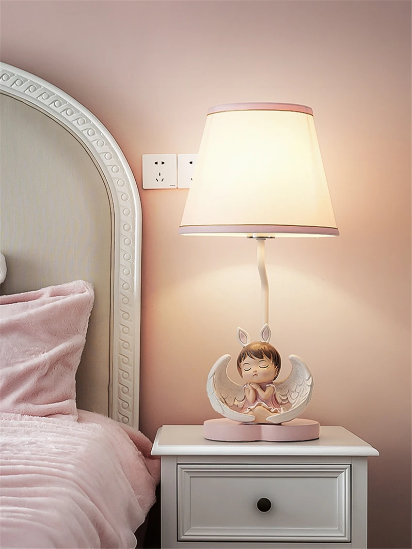 

Nordic Cartoon Girl Angel Desk Lamp Children's Room Bedroom Bedside Sleeping Table Lamp Living Room Dining Room Decor Fixture