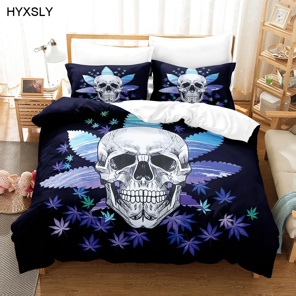 Cool Skull Skeleton Duvet Cover Pillowcase Gothic Bedding Single Double King 