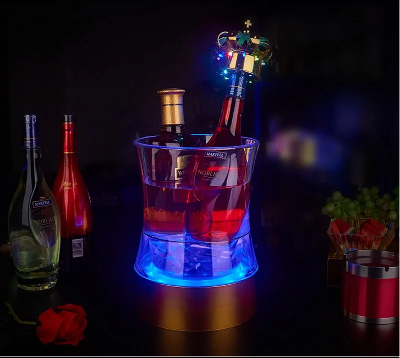 Перезаряжаемый ведерко со льдом для бутылки вина светодиодный RGB свет заморозка для льда шампанское вино для напитков пивной бар вечерние инструменты
