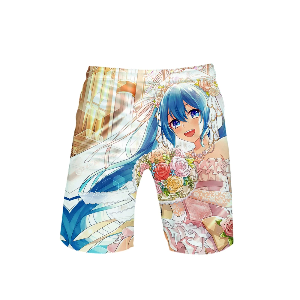Новинка Hatsune Miku 3D пляжные шорты для мужчин эксклюзивные модные летние повседневные шорты модные хип-хоп шорты 3D Брюки пляжная одежда