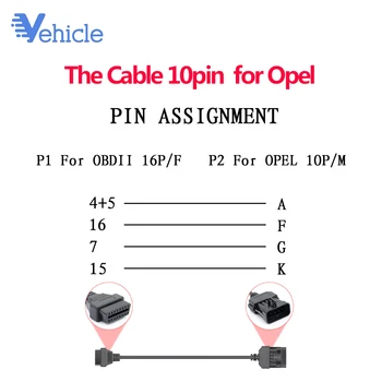 

For Opel 10Pin to 16Pin Female Diagnostic Connector Cable OBD OBDII for Opel 10 Pin OBD TO OBD2 10pin Cable