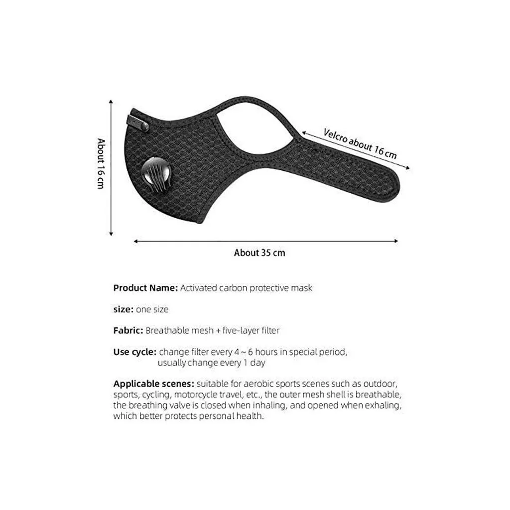 Face Mask Dust With 4 Filters Half Face Reusable Activated Carbon Dustproof Respirator Outdoor Motorcycle Riding