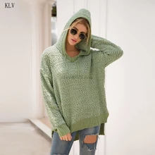 hooded high low drop shoulder longline sweater