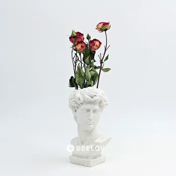 

Sales David Bust Flower Vase Statue Michelangelo Buonarroti Art Sculpture Figurine Resin Craftwork Home Decoration R402 Pastoral