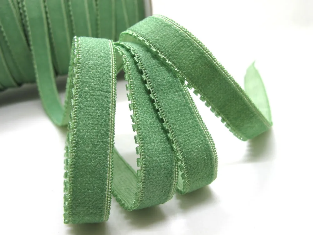 8 Yards GREEN Color Decorative Pattern Lingerie Elastic|Headband Elastic|Skinny Elastic|Narrow Stretch Lace|Bra Strap
