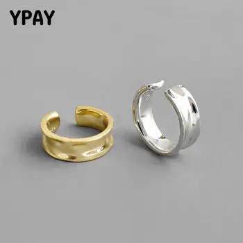 

YPAY 1 PC 100% Genuine 925 Sterling Silver Ear Cuff for Women Korea INS Geometric Irregular Non Pierced Earrings Jewelry YME638