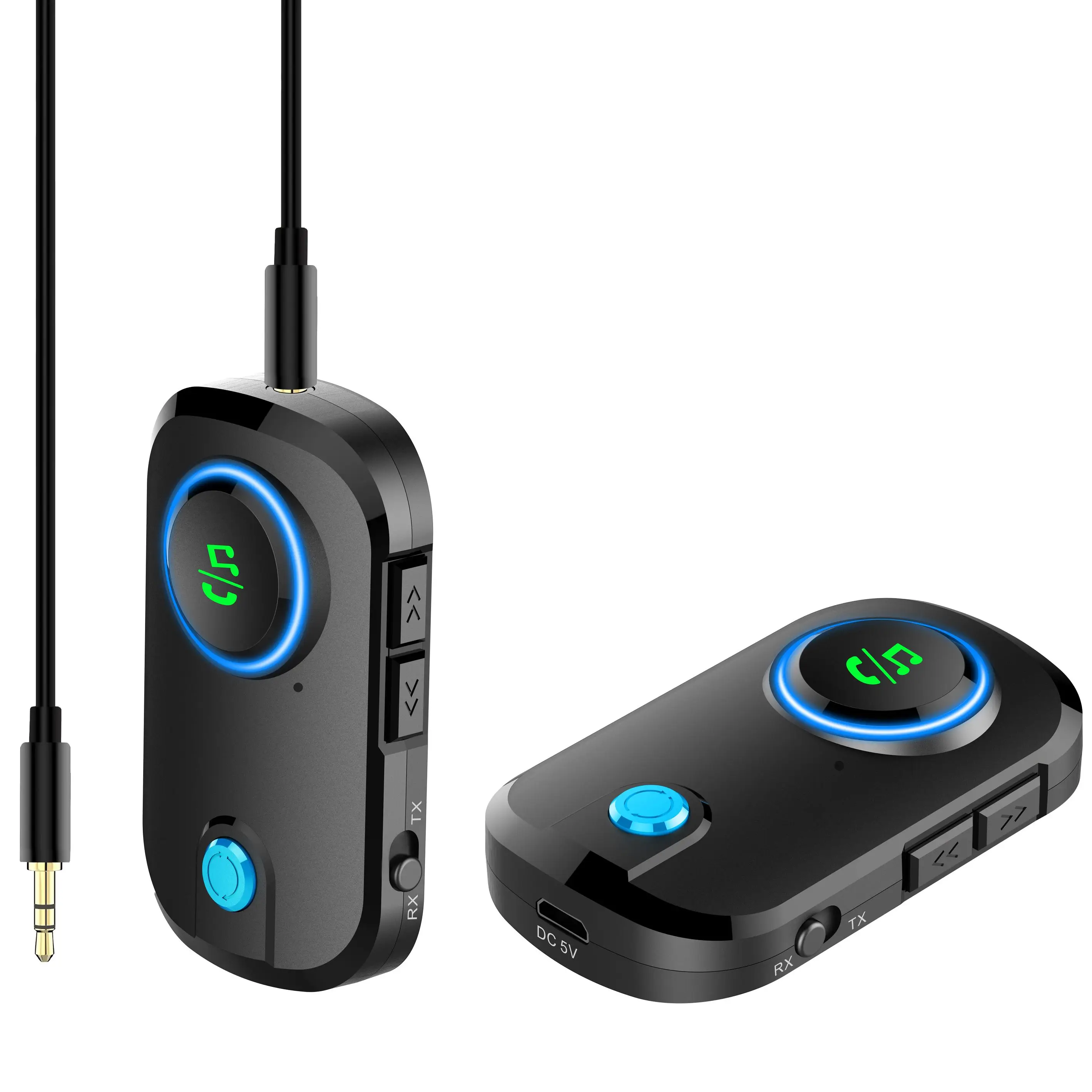 2 in 1 Car Bluetooth 5 0 Transmitter Receiver USB Aux Audio Music Wireless Adapter For Car PC TV Headphones