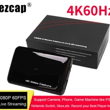 С микрофоном 4K 1080P 60FPS HDMI к USB 3,0 устройство для видеозахвата для xbox PS3 PS4 ТВ-шоу Телефон Запись игры прямая передача