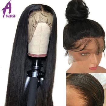 

360 Lace Frontal Wig Straight Lace Front Human Hair Wigs Brazilian Remy Hair Wigs Preplucked Natural Hairline Alimice 150% Wigs