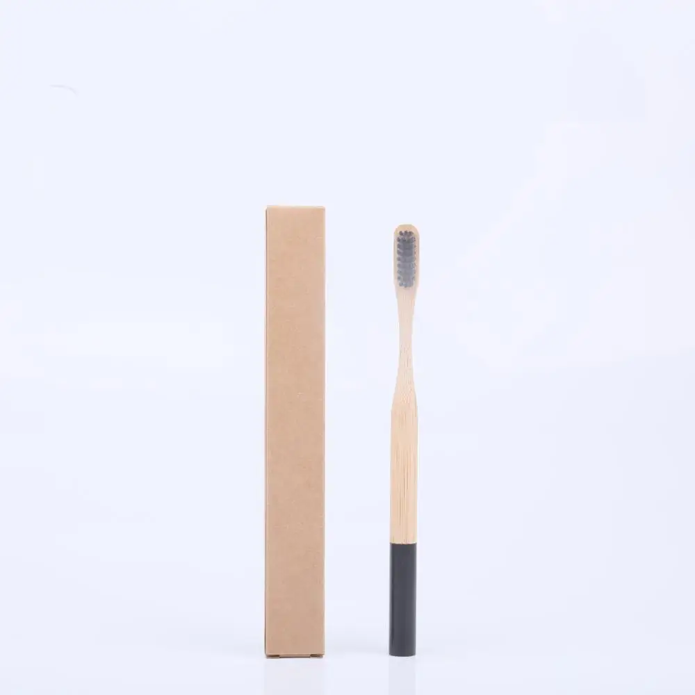 Black 10pcs 10 пачек бамбуковая зубная щетка средняя щетина биоразлагаемая безпластичная зубная щетка es цилиндрическая низкоуглеродистая эко кисточка с бамбуковой ручкой - Цвет: Black 10pcs
