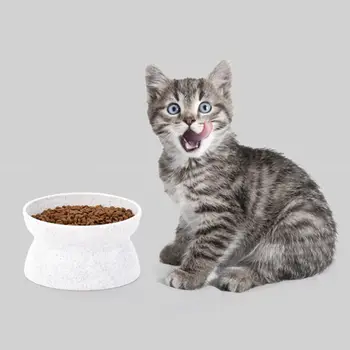 

Stress Free Pet Feeder and Waterer Creative Grey + White Positive and Negative Cat Food Bowl