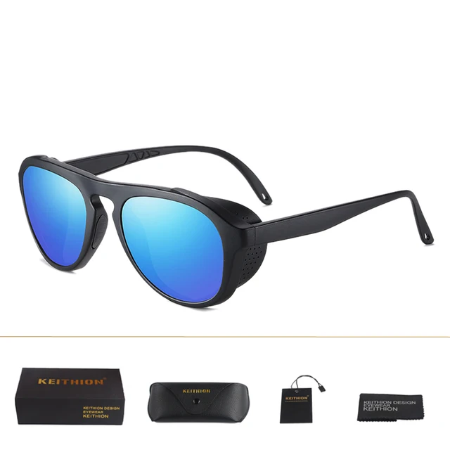 KEITHION Retro Round Polarized Sunglasses Steampunk Men Women Brand Designer Glasses Oculos De Sol Shades UV Protection c2