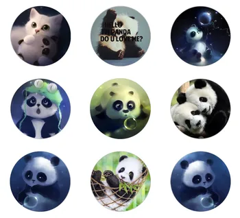 

Hot sale 5pcs16mm20mm25mm New Fashion Animal Cute Panda Handmade Photo Glass Drop Style Cabochons Jewelry Accessories