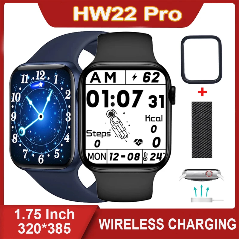 HW22 Pro Smart Watch for Men Women 1.75 Inch HD Screen 44mm Series 6 Wireless Charging Fitness Sport Smartwatch PK HW16 12 IWO