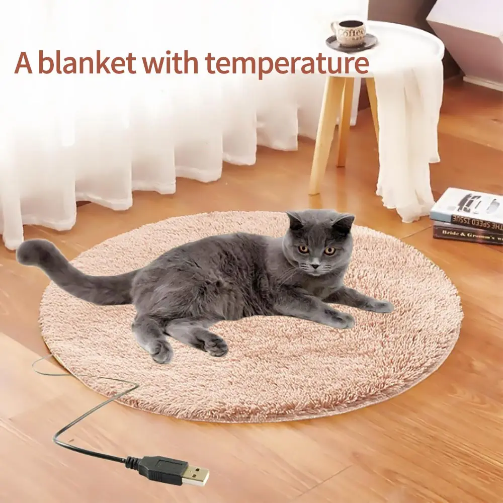 USB Pet Electric Blanket Plush Pad Cat Heated Anti-Scratch Dog Heating Mat Sleeping Bed For Small | Дом и сад