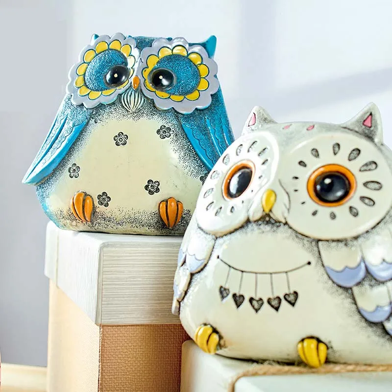 

Cute Large Owl Piggy Bank Kids Money Box Cash Paper Coin Safe Saving Box Jar alcancias Cartoon Ceramics Moneybox Deposit Machine