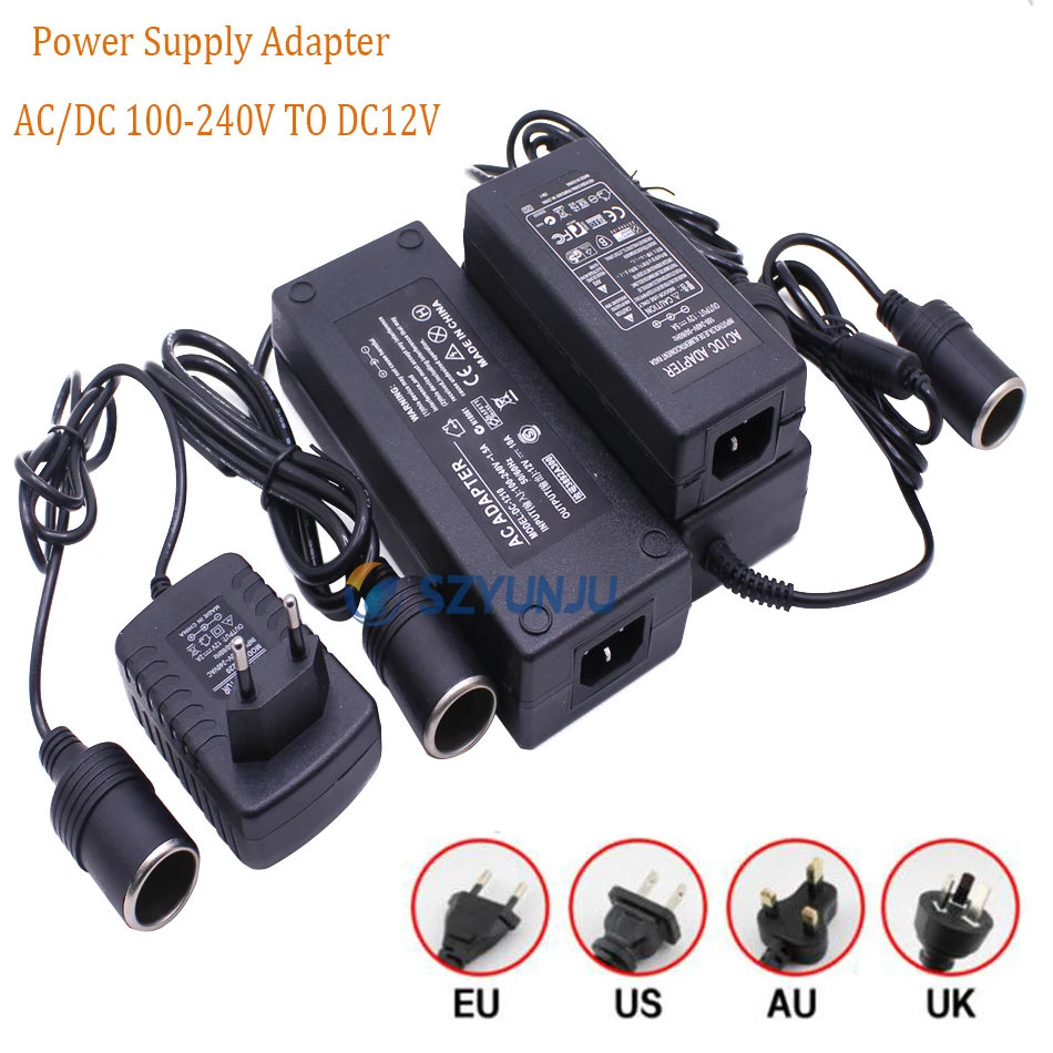 AC источник питания Adapte 2A 5A 6A 8A 10A адаптер питания 110 В 220 В до 12 в автомобильный прикуриватель конвертер инвертор