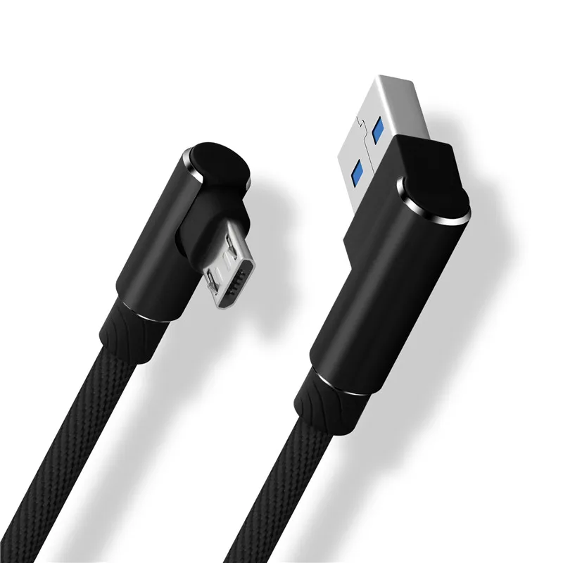 1~ 3 м Плетеный локоть Micro usb type C iOS зарядное устройство кабель Шнур для Sumsung Galaxy S9 S8 S7 S6 S5 Edge/Plus - Цвет: Black Micro USB