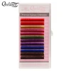 Qeelasee 4 /10/20 trays/lot 8 Colors Rainbow Colored Color Purple Blue Brown Green Red  Pink Yellow lash Extensions Individual 4