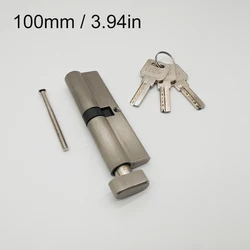 Ospon 100mm euro padrão perfil latão sólido cilindro chave 50x50 snkt com acabamento de escova de níquel, 3 pces chaves normais