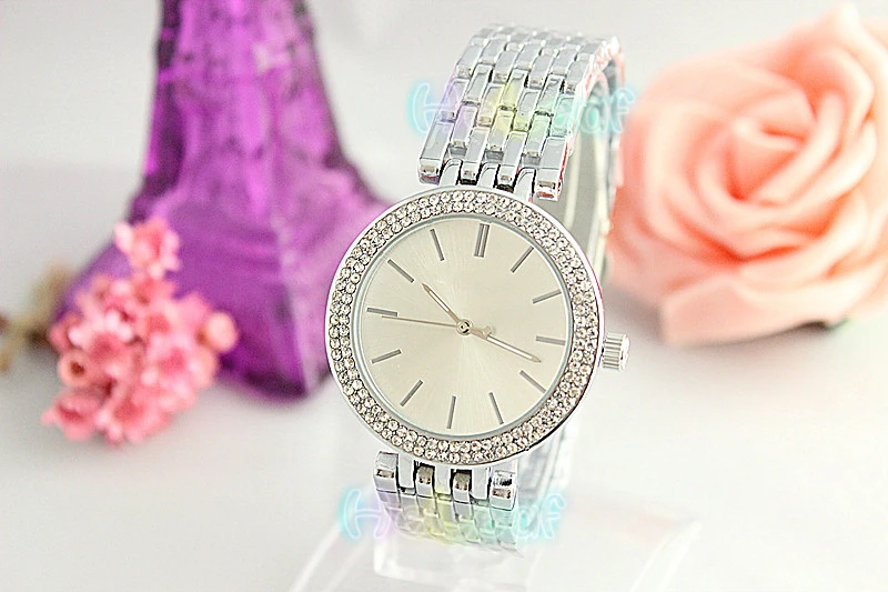 

Fashion brand Women Watches Silver Gold Round Stainless Steel Band Quartz Watch Female diamond Clock reloj mujer relogios