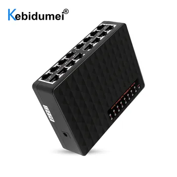 

10/100Mbps Ethernet Switch 16 Ports Fast Network LAN RJ45 Vlan Hub Desktop PC Switcher With EU/US Adapter