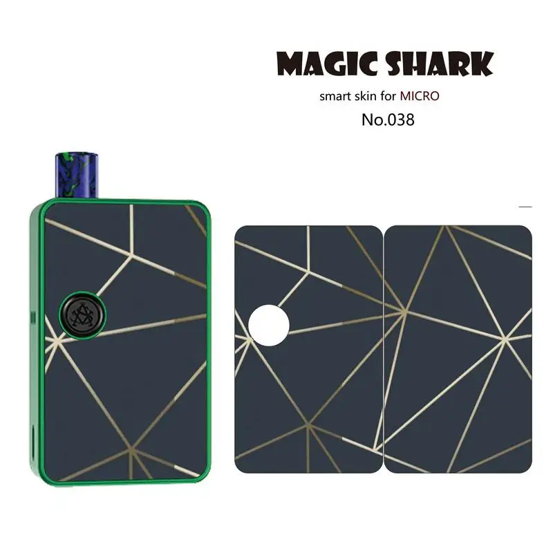 Magic Shark Bling Star Леопардовый геометрический ПВХ ультра тонкий ПВХ стерео стикер чехол для крышки корпуса пленка для Asvape MICRO ELF 031-040 - Цвет: 038